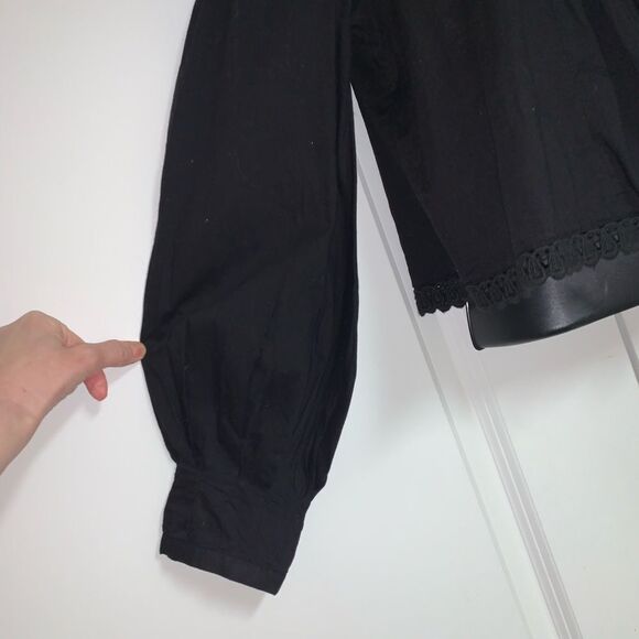 Urban Outfitters UO Boho Black Beaded Sequin Embroidered Long Sleeve Crop Top S - Picture 5 of 13